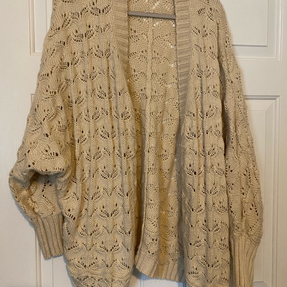Elegant Beige Open-Front Cardigan